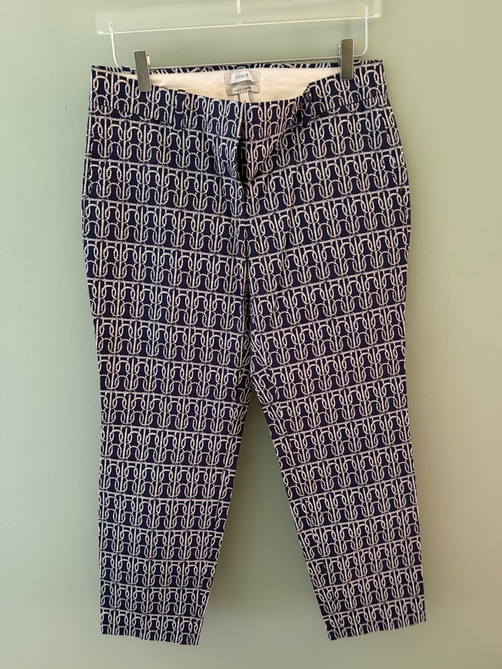 J. Crew cafe Capri in rope print